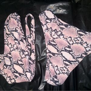 Pink and Black Snake Print Bikini